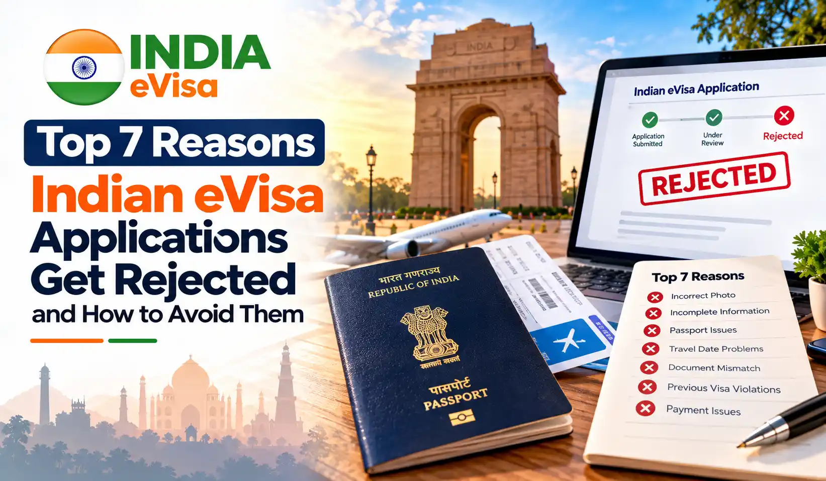 Top 7 Reasons Indian eVisa Applications Get Rejected and How to Avoid Them