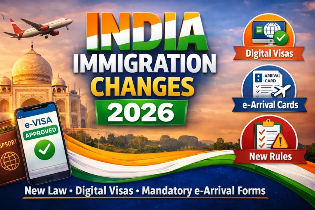 India Immigration Changes 2026: New Law, Digital Visas, and Mandatory e-Arrival Cards