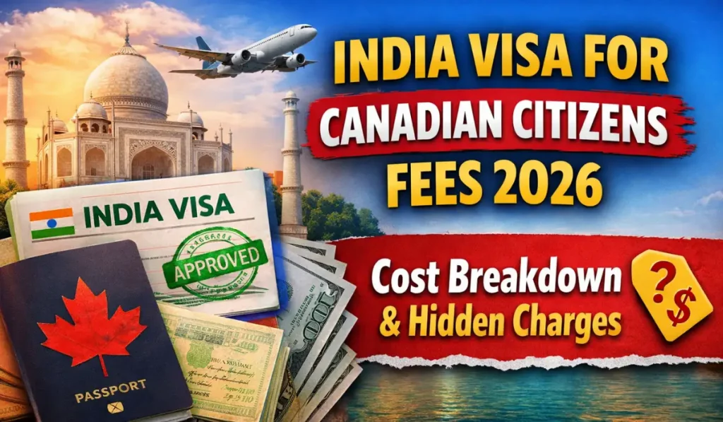India Visa for Canadian Citizens Fees 2026
