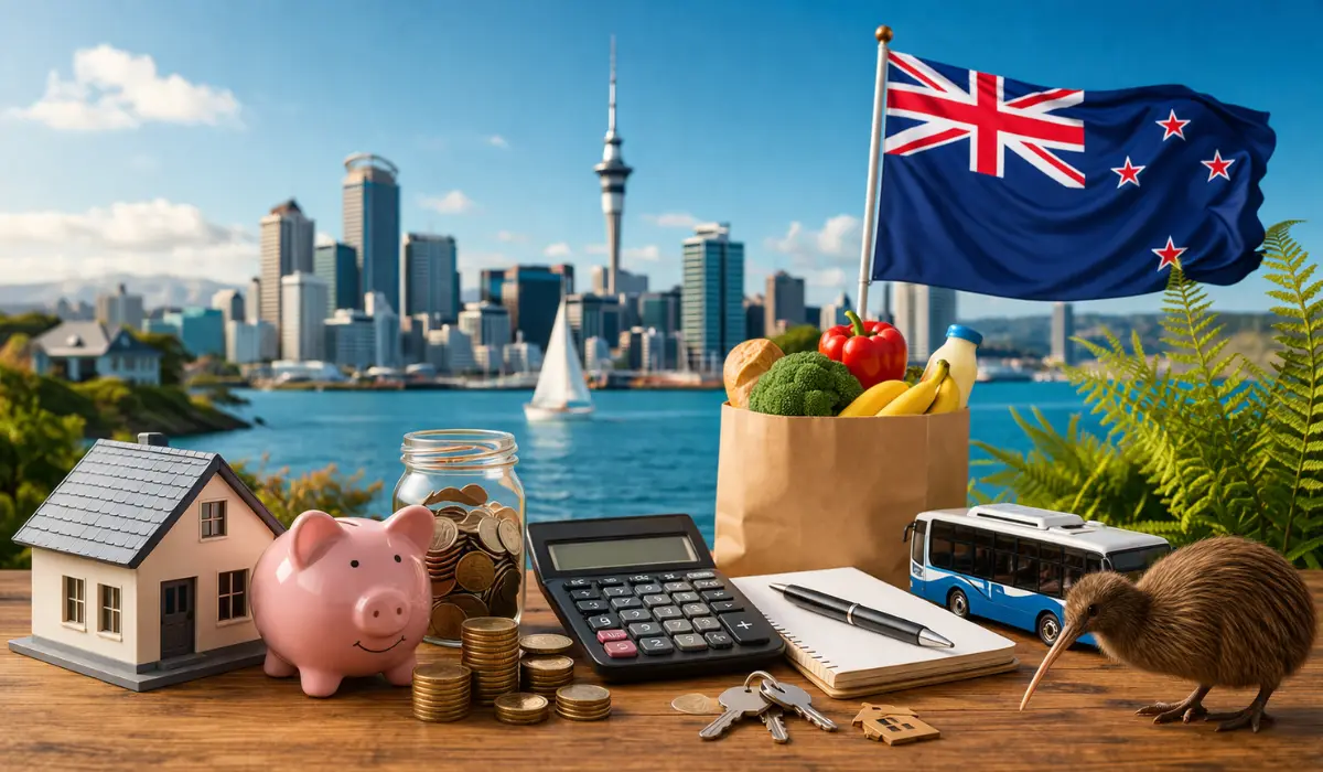 Monthly living expenses in New Zealand including rent food transport cost breakdown 2026