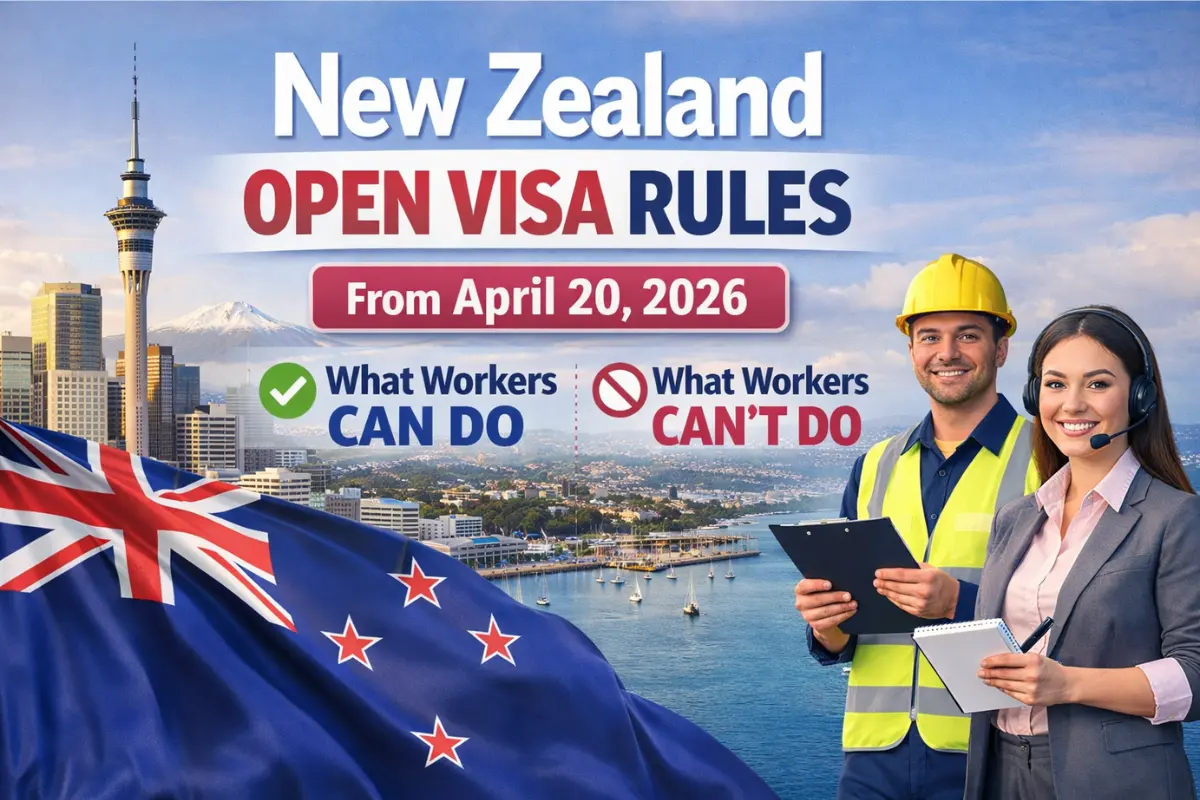 Workers learning the New Zealand Open Visa Rules from April 20, 2026