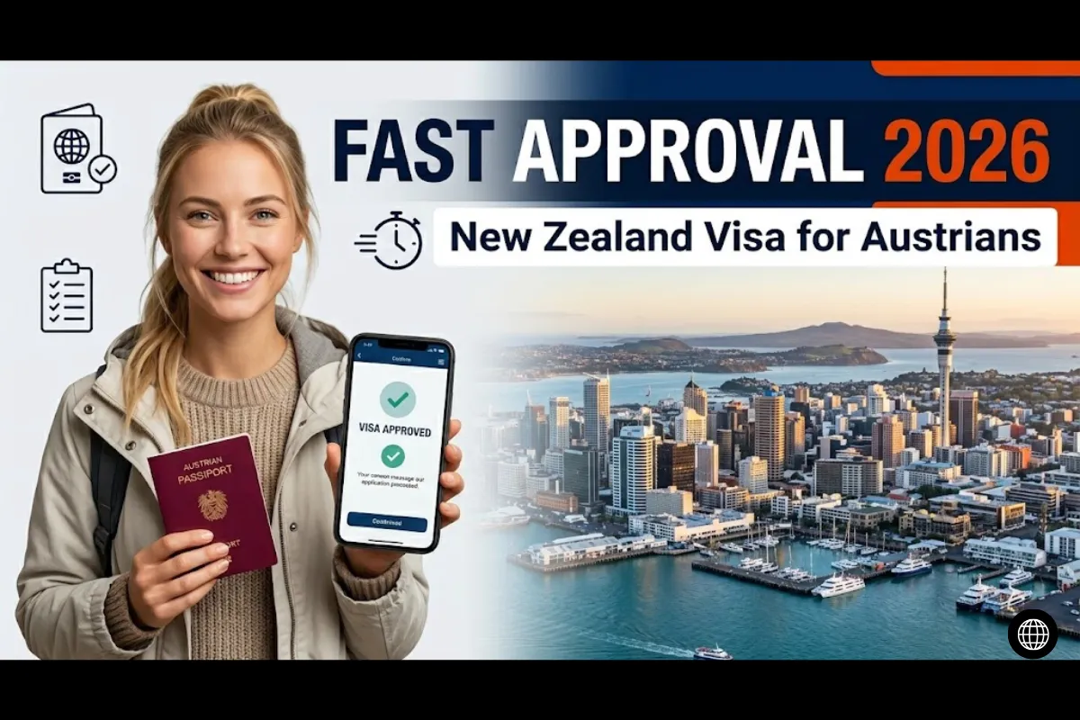 Austrian traveler preparing NZeTA documents for New Zealand visa approval in 2026
